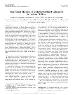 Pronounced Elevation of Undercarboxylated Osteocalcin in