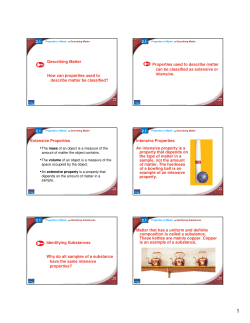 Properties used to describe matter can be classified