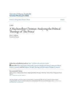 A Machiavellian Christian - ScholarWorks@UARK