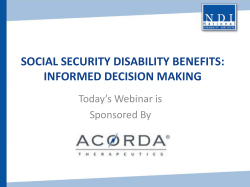 "Social Security Disability Benefits: Informed Decision Making" Slides