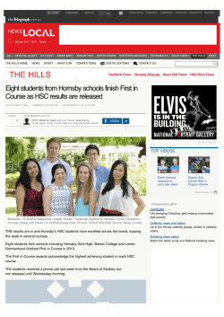 Eight students from Hornsby schools finish First in Course as HSC