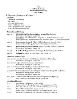 Curriculum Vitae - UW Departments Web Server