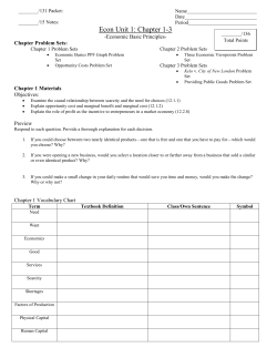 Econ Unit 1: Chapter 1-3