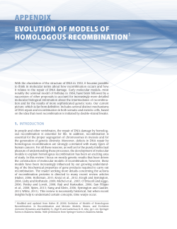 Evolution of Models of Homologous Recombination