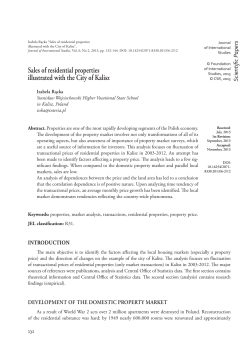 Sales of residential properties illustrated with the City of Kalisz