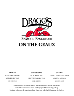 On The Geaux Menu - Drago`s Seafood Restaurant