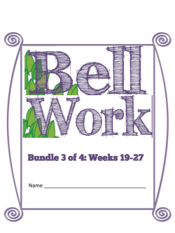Editable Bell Work Templates - North Allegheny School District