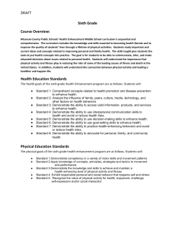 DRAFT Sixth Grade Course Overview: Health Education Standards