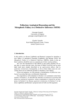 Fallacious Analogical Reasoning and the Metaphoric Fallacy to a