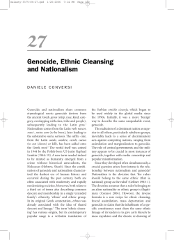 Genocide, Ethnic Cleansing and Nationalism