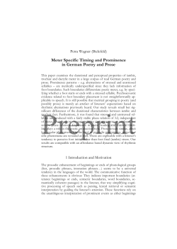 Meter Specific Timing and Prominence in German Poetry and Prose