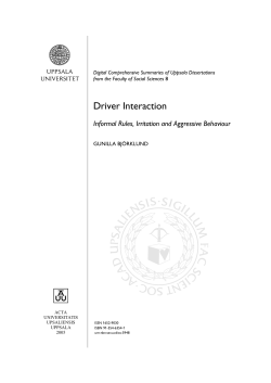 Driver Interaction: Informal Rules, Irritation and Aggressive Behaviour
