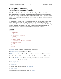 1. Profanities, Insults, etc. Across Spanish