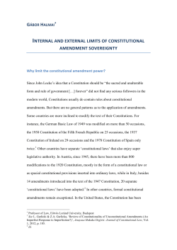 Constitutional Amendment Power - European University Institute