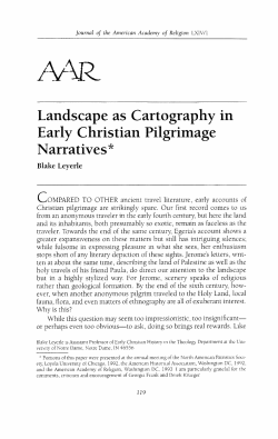 Landscape as Cartography in Early Christian Pilgrimage