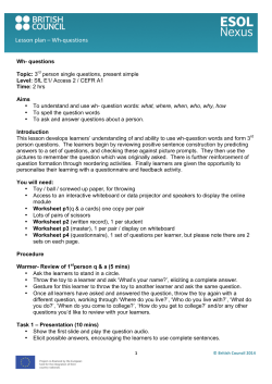 Lesson plan - British Council