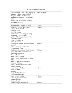 English Grade 12 Pace Chart