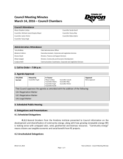 Council Meeting Minutes March 14, 2016