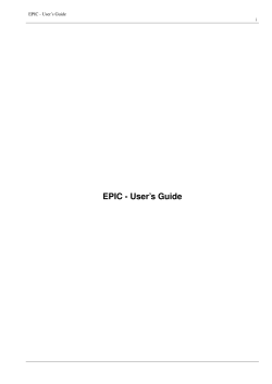 EPIC - User`s Guide