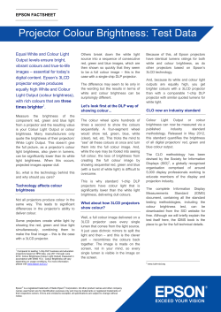 Projector Colour Brightness: Test Data