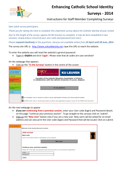 Enhancing Catholic School Identity Surveys - 2014