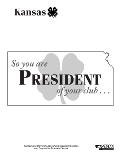 4H471 So You Are President of Your Club