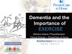 Dementia and the Importance of EXERCISE