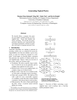 Generating Topical Poetry - Information Sciences Institute