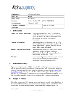 Data Privacy Policy - Alphanumeric Systems, Inc.