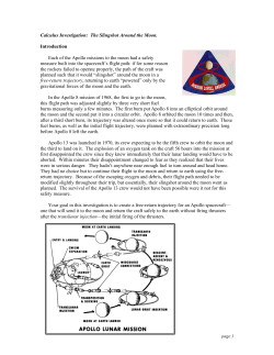 Calculus Investigation: The Slingshot Around the Moon
