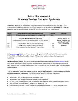Praxis I Requirement for Graduate Applicants