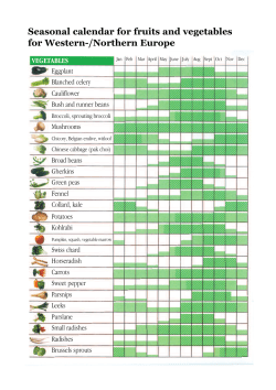 Seasonal calendar for fruits and vegetables for Western
