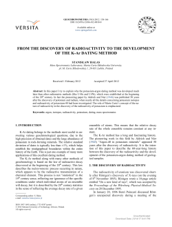 FROM THE DISCOVERY OF RADIOACTIVITY TO THE