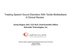 1286 Treating Speech Sound Disorders With Tactile Biofeedback A
