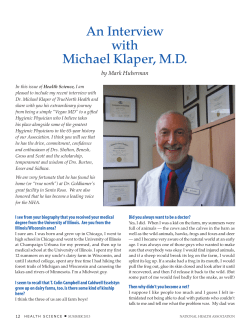 An Interview with Michael Klaper, M.D.
