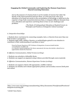 Engaging the Global Community and Exploring the Human