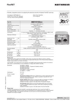 Data sheet 9365204, 86010153V01