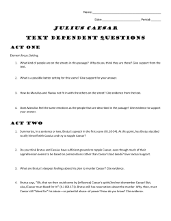 Julius Caesar Text Dependent Questions