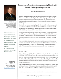 Press Release - Fuller E Callaway Biography