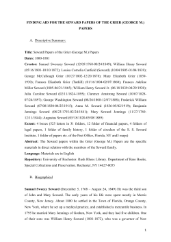 1 FINDING AID FOR THE SEWARD PAPERS OF THE GRIER