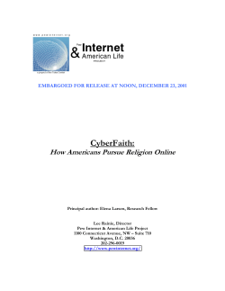 CyberFaith: How Americans Pursue Religion Online