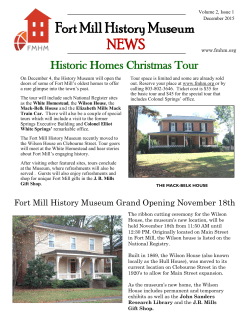 FMHM Newsletter Dec 2015 - Fort Mill History Museum