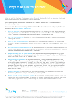 10 Ways to be a Better Listener
