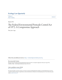 The Federal Environmental Pesticide Control Act of 1972: A