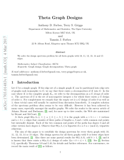 Theta Graph Designs