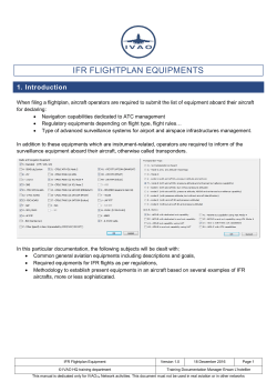 IFR flight plan equipments