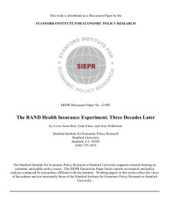 The RAND Health Insurance Experiment, Three Decades
