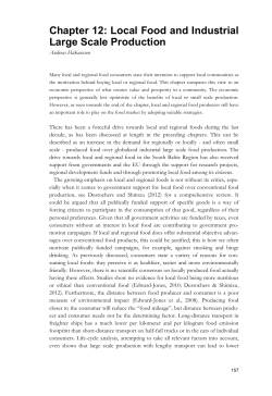 Chapter 12: Local Food and Industrial Large Scale Production