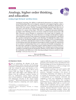 Analogy, higher order thinking, and education