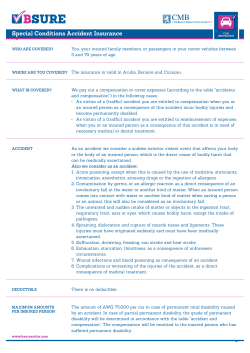 Special Conditions Accident Insurance